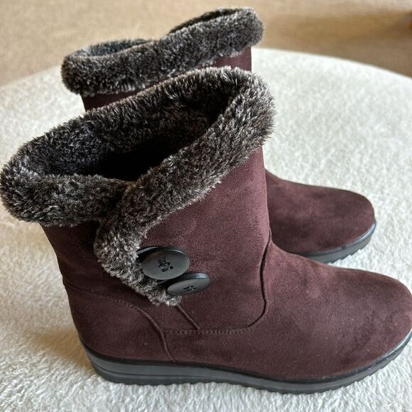 FLEXUS ISTRA Spring Step Boots Brown waterproof micro-suede faux fur size 9.5‎ - Picture 5 of 10